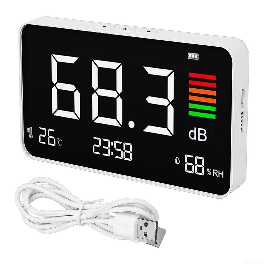 Medidor de decibelios digital 30-130dBA Pantalla LCD de retroiluminación