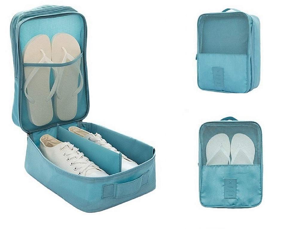 SHOPARAM Double Layer Portable Shoes Storage Bag for Travel for Men and Women (Multi Color, 1Pc)-picture-4