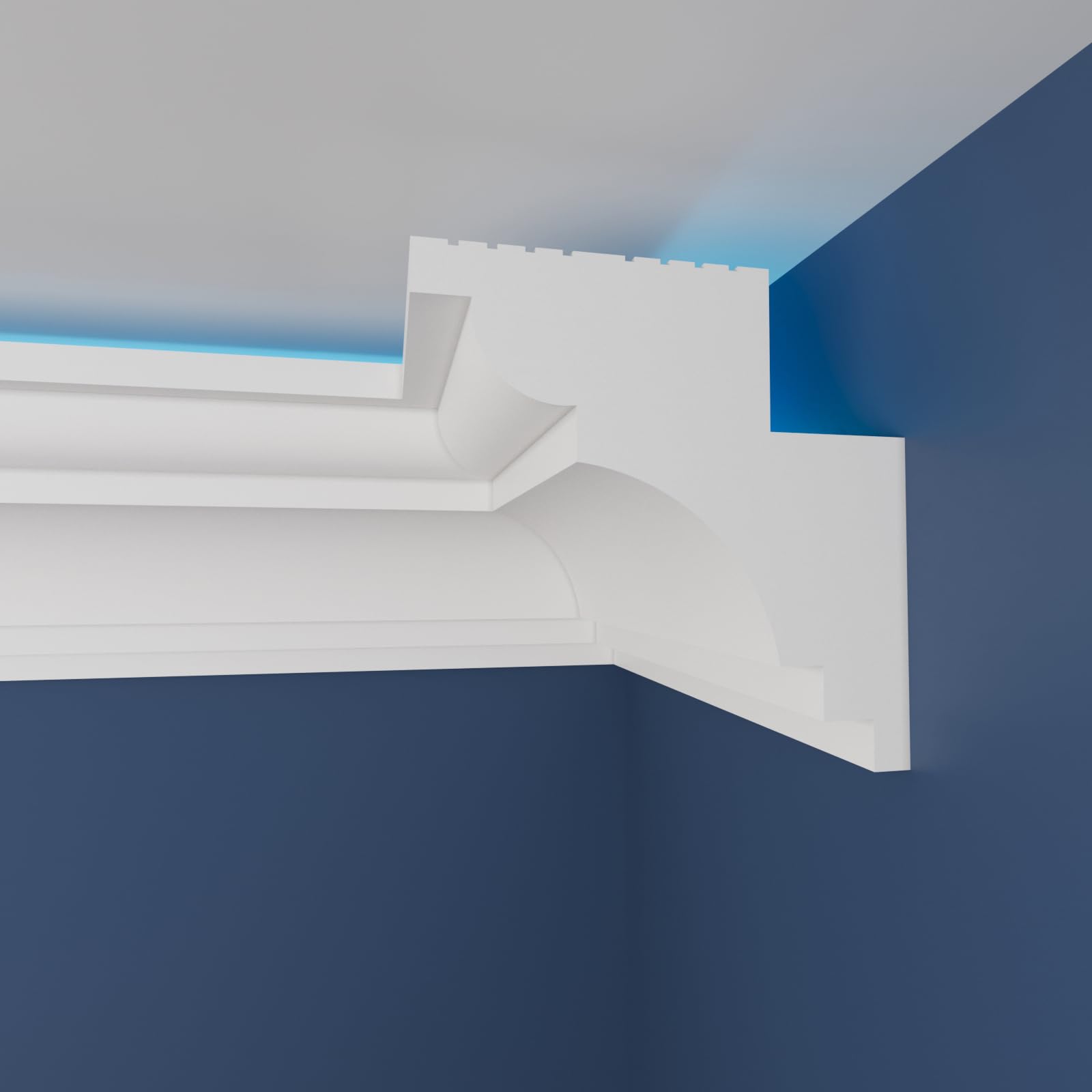 WOLDECOR Modern LED Ceiling Coving Cornice–Stylish XPS Lightweight Moulding Trim,Easy DIY Installation,Durable Decorative Coving for Walls and Ceilings with LED Lights (WLZ05, 10 Meters) — image 1