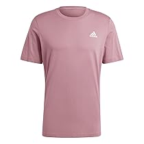 adidas Uomo Essentials Single Jersey Embroidered Small Logo Tee, preloved crimson, S