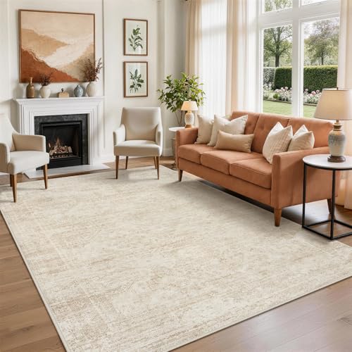 8x10 Area Rugs for Living Room Washable Bedroom Dining Room Beige - Image 3