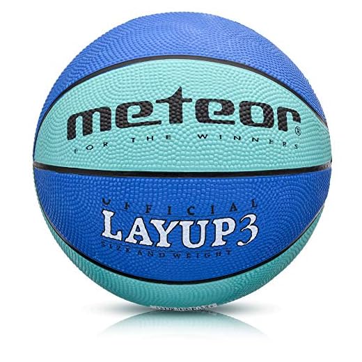 meteor Balón Baloncesto Talla 3 Pelota Basketball Bebe Ball - para niños y jouvenes para Entrenar y Jugar - Layup (3, Azul)