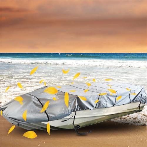 Image of munirater 16Ft Boat Cover Heavy Duty Trailerable Replacement for Jon Boat Grey