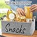 2 PCS Snack Bin Organizer for Pantry, Snack Basket Organizer for Countertop with Wooden Handles Thickened Felt Snack Storage Containers for Storing Chips Pretzels Cookies Popcorn and More