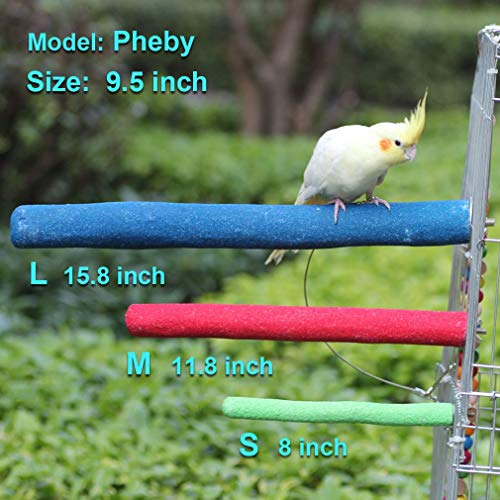 Image of Bird Perch Rough-surfaced Nature Wood Stand Toy Branch for Parrots (Straight Perch, M)