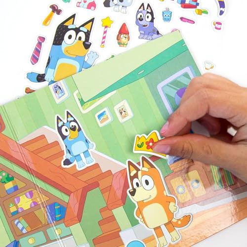 Image of Horizon Group USA Bluey Sticker Playset, 2 Sticker Play Scenes, 35+ Reusable Puffy Bluey Repositionable Stickers for Kids, Perfect for Travel, Screen-Free Fun (Pack of 2)