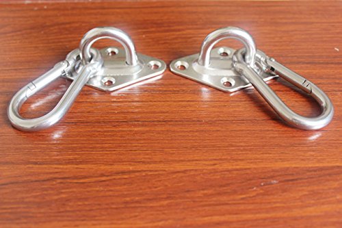 Image of MHMYDZ 1000 lb Capacity Heavy Duty Hammock Hanging kit Ultra Durable Hooks Carabiners for Hammock Stand Hammocks Swing Chair,Multiple Indoor Outdoor Suspension Ceiling Hooks (Pack of 2)
