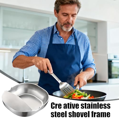 Stainless Steel Spoon Rest - Self Standing Utensil Holder For Free Cooking, Durable Stainless Steel Frame With Easy Clean, Kitchen Ladle And Spoon Organizer – Image 6