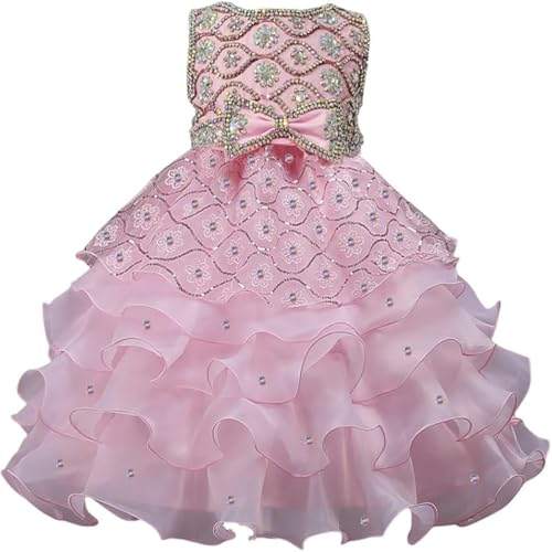 Handmade Beaded Rhinestone Girl Dress Birthday Formal Party Wedding Dresses Beauty Pageant Dress