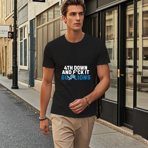 4th Down and F*CK It Go Lions Tshirts Men Vintage4