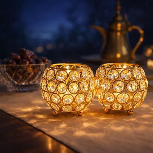 Best Janmashtami Decorations from Amazon India 76 CentraLit Pack of 2 Tea Light Crsytal Candle Holder - Pooja Diya ...