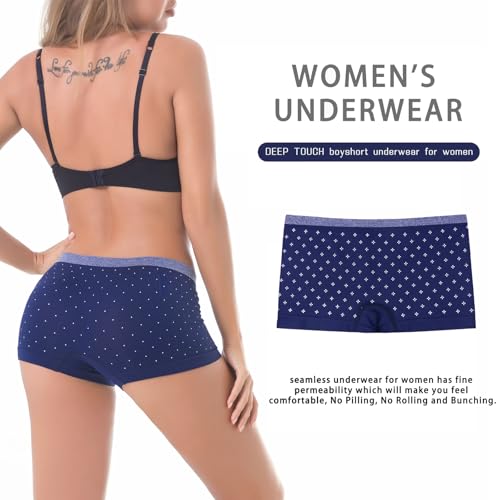 Image of DEEP TOUCH Women Boyshort Underwear Seamless Boxer Panties No Show BoyShorts Panty Breathable Stretch Boxer Briefs for Ladies