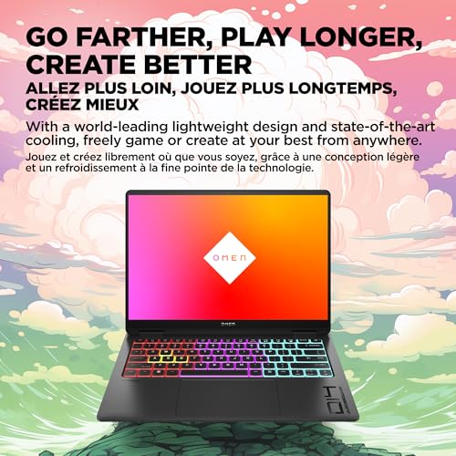 Image of OMEN Transcend 14-in Gaming Laptop, 2.8K OLED display, 32GB RAM, 1TB SSD, Intel Evo Edition platform powered by Intel Core Ultra 9 185H, NVIDIA GeForce RTX 4060 Laptop GPU (8 GB GDDR6 dedicated)
