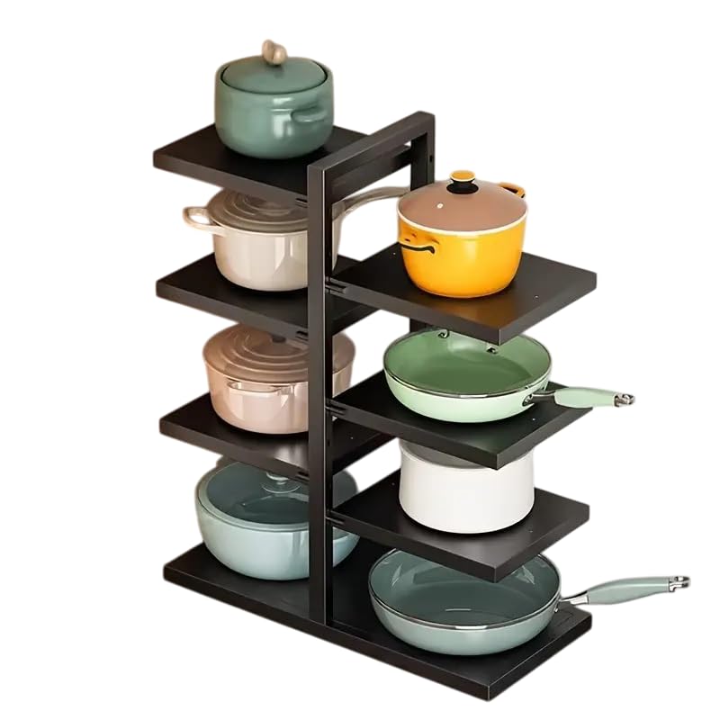 7 Tier Pots and Pans Organizer for Cabinet, Heavy Duty Pot Pan Rack under Sink Organizers and Storage，Kitchen Cabinet Organizer with (8 Tier)