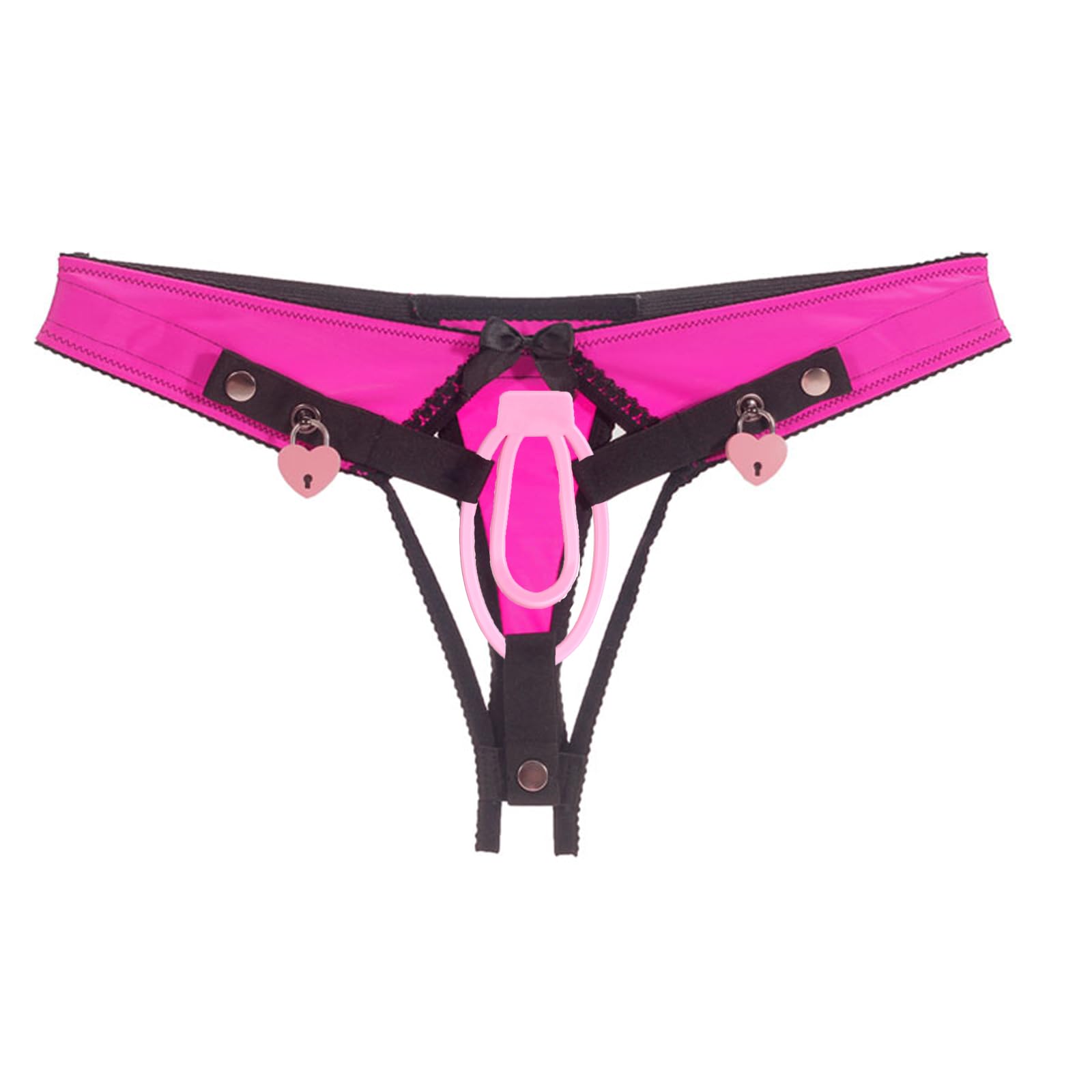 Chastity Cage Homme,Ceinture De Chasteté Homme Sissy Cage De Chasteté Résine Clips De Chasteté Cage à Pénis Avec Serrure Bondage Sextoys (Pink-M)
