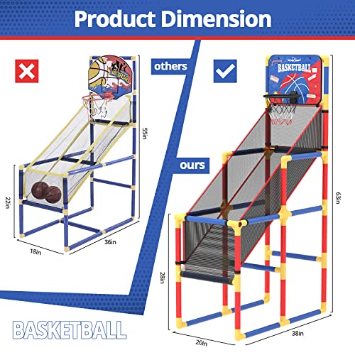 Eaglestone Basketball Hoop Arcade Game Indoor W/Electronic Scoreboard, Basketball Hoop Outdoor For Kids With 4 Balls, Cheer Sound. Toddler Basketball Sports Toys, Basketball Gift For Boys & Girls #TOP5