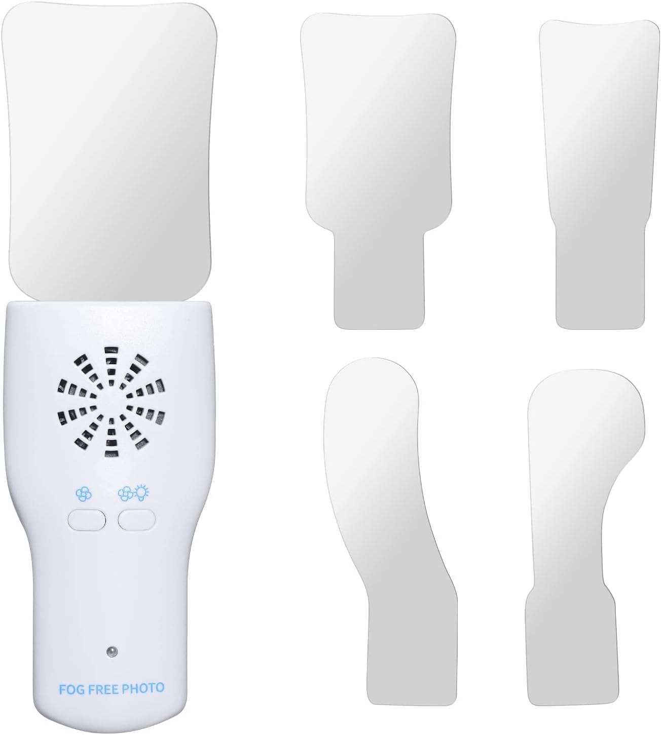 Beschlagfreie Dentalfotografie-Spiegel, Dental-Kieferorthopädie-Spiegelreflektor, Intraorale Zahninspektion, LED-Spiegel, kabelloses Ladegerät und Ventilator mit 4 austauschbaren Spiegeln