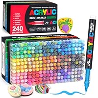 Vakki 168 kleuren acrylviltstiften, acrylstiften met penseelpunt voor het kleuren van volwassenen, acrylverfmarkers voor kleuren, kalligrafie, hout, canvas, glas, keramiek Vakki 168 kleuren acrylviltstiften, acrylstiften met penseelpunt voor het kleuren van volwassenen, acrylverfmarkers voor kleuren, kalligrafie, hout, canvas, glas, keramiek