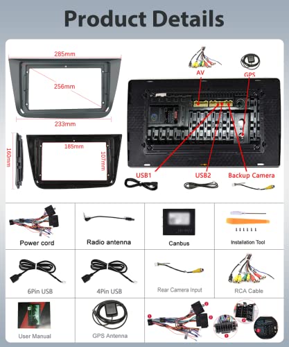 Podofo Android Radio de Coche para Seat Altea 2004-2015(Mano Izquierda Draive), Pantalla Páctil de 9" GPS Navi Bluetooth WiFi FM RDS USB Duplicar Pantalla Reproductor Estéreo para Seat Altea