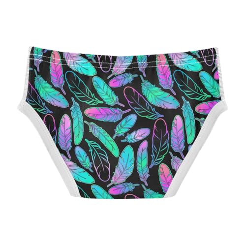 Boys' Exclusive Briefs Toddler Underwear 95% Combed Cotton Boxerbriefs 2T Vibrant Feather Pattern 892
