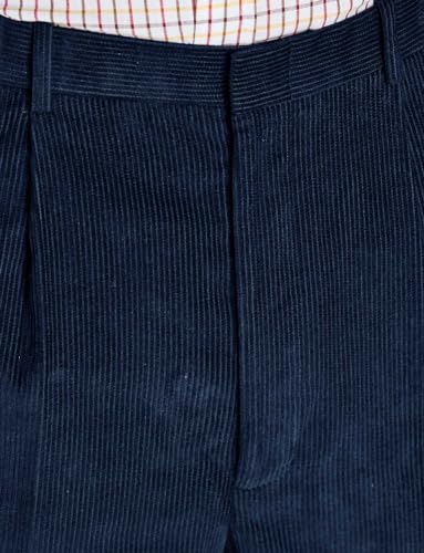 Chums Men's HIGH-Rise Pants Luxury Cotton Corduroy Trousers Navy3