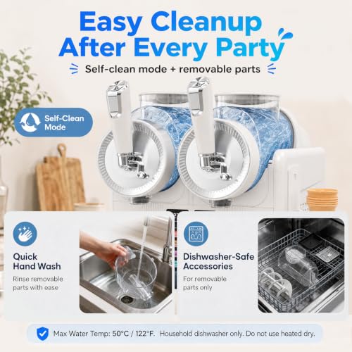Image of SYINTAO Dual Tank Slushie Machine for home,135oz Soft Serve Ice Cream Maker