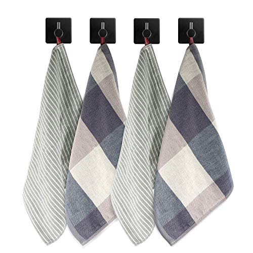 Esportic Toallas de Cocina, Paños de Cocina Algodón 100%, 4 Piezas Trapos de Cocina -Toallas de Muy Absorbentes- Utilizar como Plato de té Toallas-34×34cm- Gris