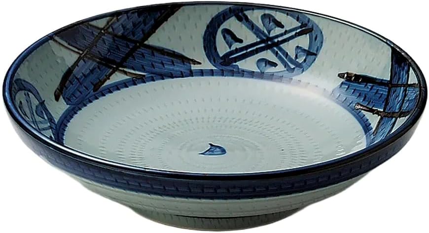 Rust Lattice Pattern 7 Inch Noodle Plate | Noodle Plate [8.4 x 2.3 inches (21.2 x 5.8 cm) ]