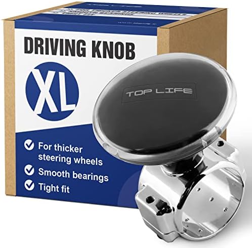 Steering Wheel Knob for Truck - XL Driving Knob for Thick Steering Wheels - for Heavy Duty, Vans, Pickup Trucks, Semi, Sport and Tuning Steering Wheels - Facilitates Maneuvers