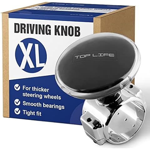 Steering Wheel Knob for Truck - XL Driving Knob for Thick Steering Wheels - Spinner for Heavy Duty, Vans, Pickup Trucks, Semi, Sport and Tuning Steering Wheels - Facilitates Maneuvers Cover