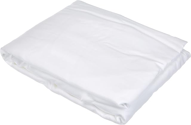 Amazon Basics Fitted Bed Sheet, Microfibre, Bright White, 140 x 200 x 30 cm