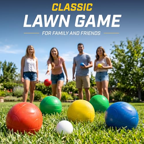 Image of GoSports 90 mm Bocce Ball Sets - Outdoor Lawn Game - Composite or Resin