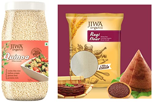 Image of JIWA healthy by nature Organic Quinoa, 1.4 Kg (Certified Organic & Gluten Free) & Organic Ragi Flour, 1 Kg