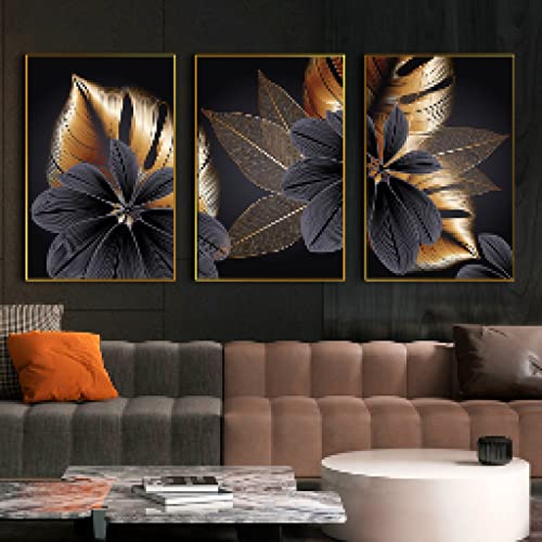 Peinture sur toile abstraite gris et or 50x70cm pour décoration de chambre moderne