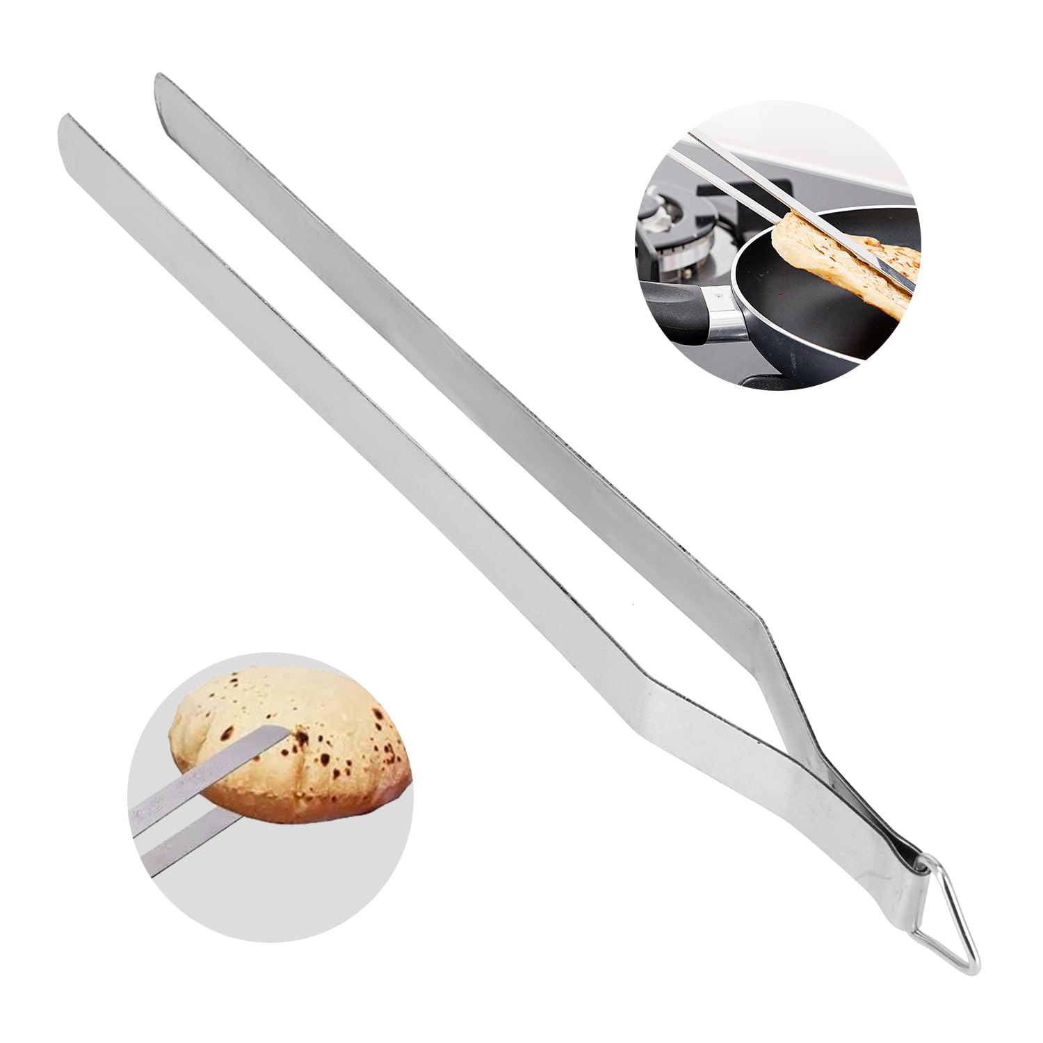 PANCA Stainless Steel Chimta for Kitchen, Roti Tong, Chapati Chimta, Tong for Chapati (1pc)
