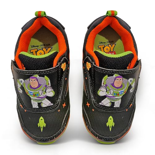 Disney Toy Story Woody & Buzz Black/Green Boy's Lighted Athletic Sneaker (Toddler/Little Kid)3
