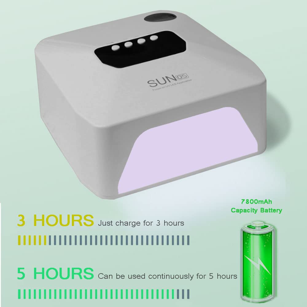 Bezprzewodowa lampa żelowa do paznokci LED, akumulatorowa suszarka do paznokci o mocy 48 W, lampa do szybkiego utwardzania lakieru 7800 mAH, profesjonalne narzędzia do manicure,Lampy do paz