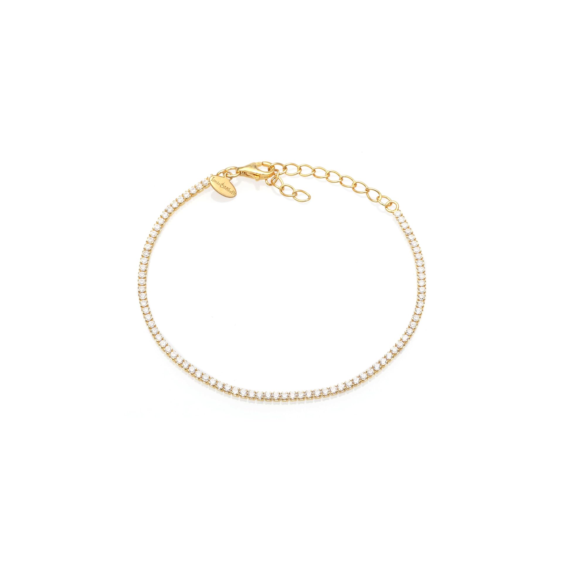 Louis Ciocchetti dal 1887 Pulsera de tenis blanca de plata joya elegante ajustable para mujer – Idea de regalo refinada con embalaje de lujo