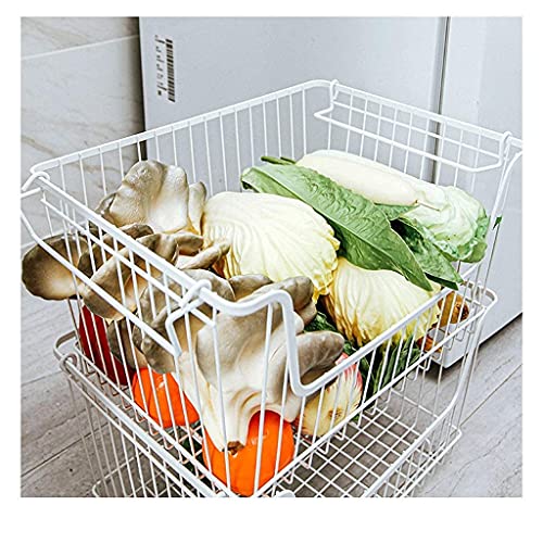 Carrito de almacenamiento para cocina multicapa móvil con estantes de rejilla para el hogar 4