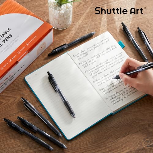 Image of Shuttle Art Black Gel Pens, 100 Pack Retractable Medium Point Rollerball Gel Ink Pens Smooth Writing with Comfortable Grip for Office School Home Work