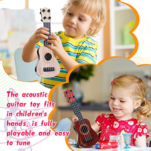 3 Pcs Toy Ukulele Guitar For Kids Mini Ukulele Kids Toy Classical Ukulele Guitar Musical Instrument Kids Toy Guitar Baby Kids Cute Guitar Developmental Educational Toy (Classic Style) #TOP6