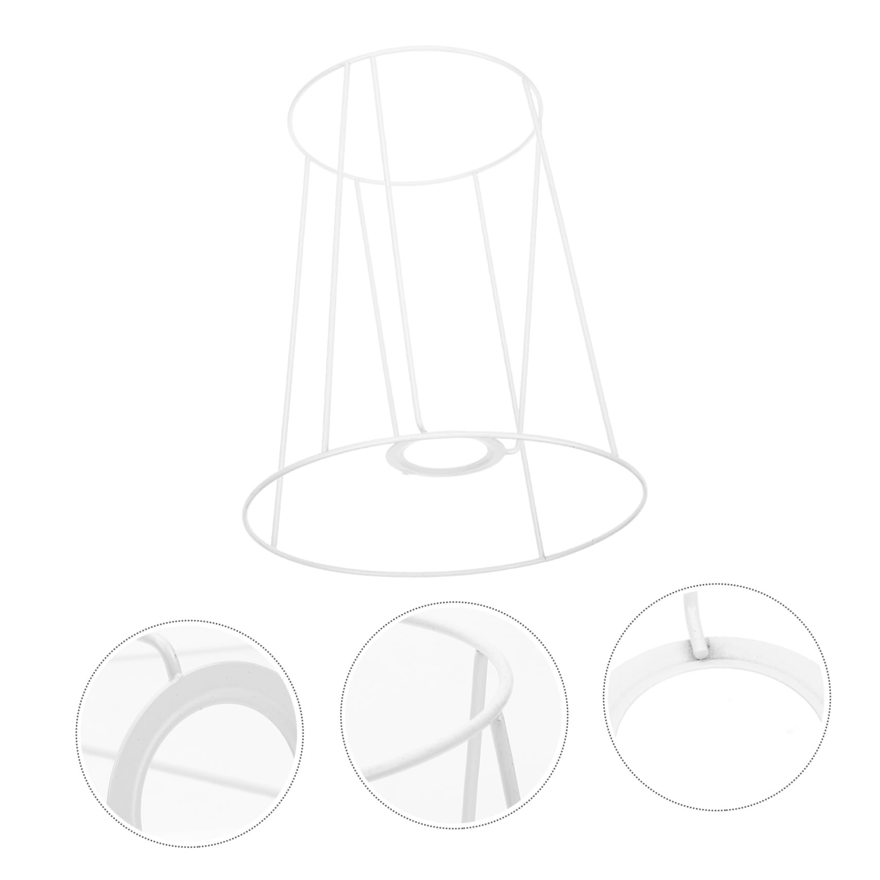 Cadre Métal Pour Abat-jour DIY – Structure Lampe E27, 20x14x14 Cm, Blanc, Pour Lampe De Table Ou Pied