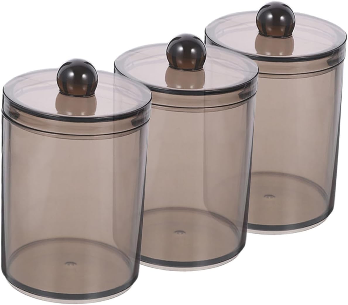 9pcs Cotton Swab Holder Transparent Storage Jars with Lid for Cotton Pads Swabs and Cosmetic Portable and Multifunctional Bathroom Organizer