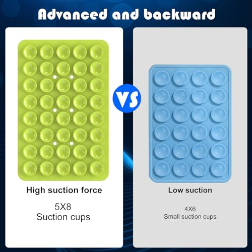 Image of Double Sided Silicone Suction Phone Holder Mount, Silicon Accessory for iPhone and Android, Hands-Free Mirror Shower Phone Holder, TikTok Videos and Selfies (Combo D)