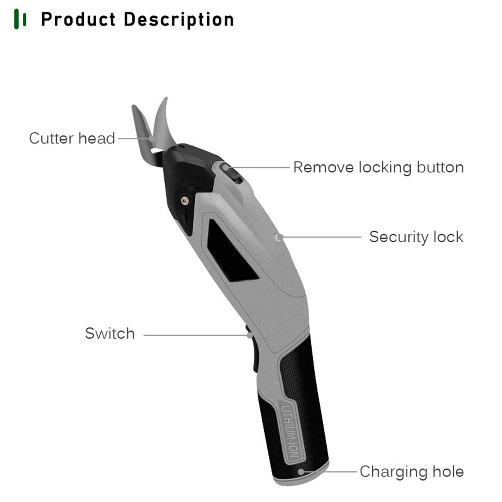 Tijeras eléctricas, Herramienta de Corte eléctrico, Costura de Tela inalámbrica, Tijeras de Mano for Tela, Papel, cartón, Carga USB(PTSS-001-GREY)