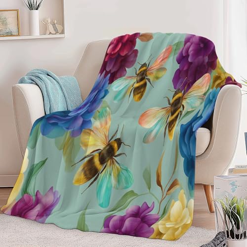 Jeté de canapé rétro floral vert clair pour soirées cocooning chaleureuses - 4