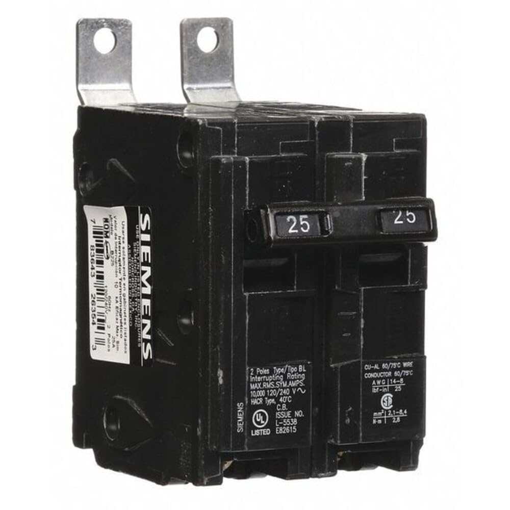 Siemens B225 25-Amp Double Pole 120/240-Volt 10KAIC Bolt in