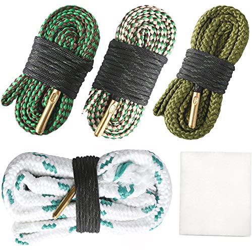 EAmber Bore Cleaner Snake Cleaning Kit Supplies Caliber Rifle Pistol Barrel Brush for .22 5.56 .308 7.62 Pistol 9mm 12Gauge (22-.223 Cal 5.56mm + 30-.308 Cal 7.62mm+ .380. 38 Cal 9mm + 12 GA)
