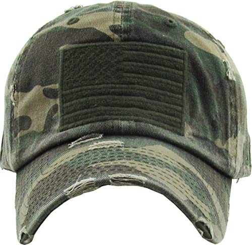 Kbvt-209 Cam Tactical Operator With Usa Flag Patch Us Army Military Baseball Cap Adjustable,(209) Camo #TOP1