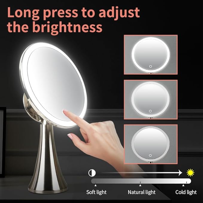 Espejo de Maquillaje Surdy 9" con Luz LED Recargable miniatura 7